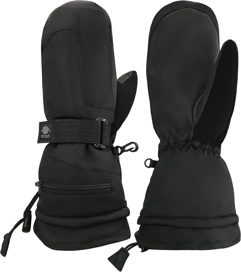 N'Ice Caps Men & Women Mittens Waterproof Snow Gloves 100 Gram Thinsulate Extreme Cold Weather - Image 1