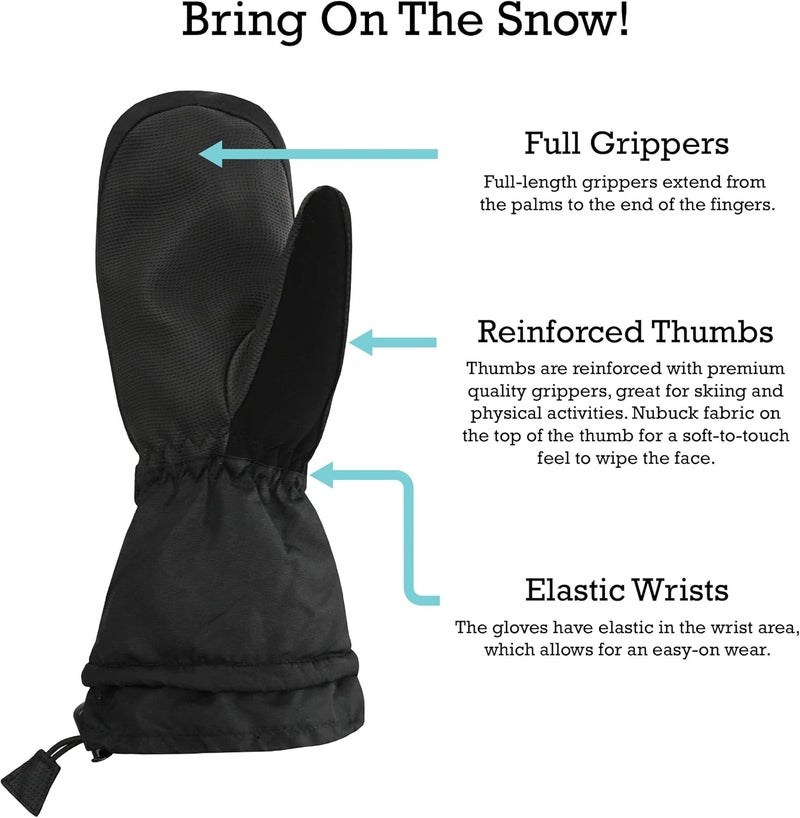 N'Ice Caps Men & Women Mittens Waterproof Snow Gloves 100 Gram Thinsulate Extreme Cold Weather - Image 4