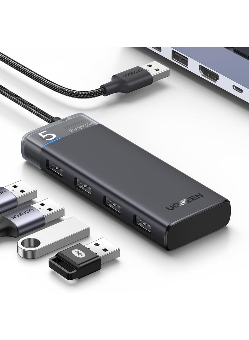 يو جرين UGREEN 15548 4-Port USB 3.0 Hub with 5Gbps High Speed ​​Data Transfer and Power Supply for PC, Laptop, Flash Drive, Portable HDD, Windows - Image 1