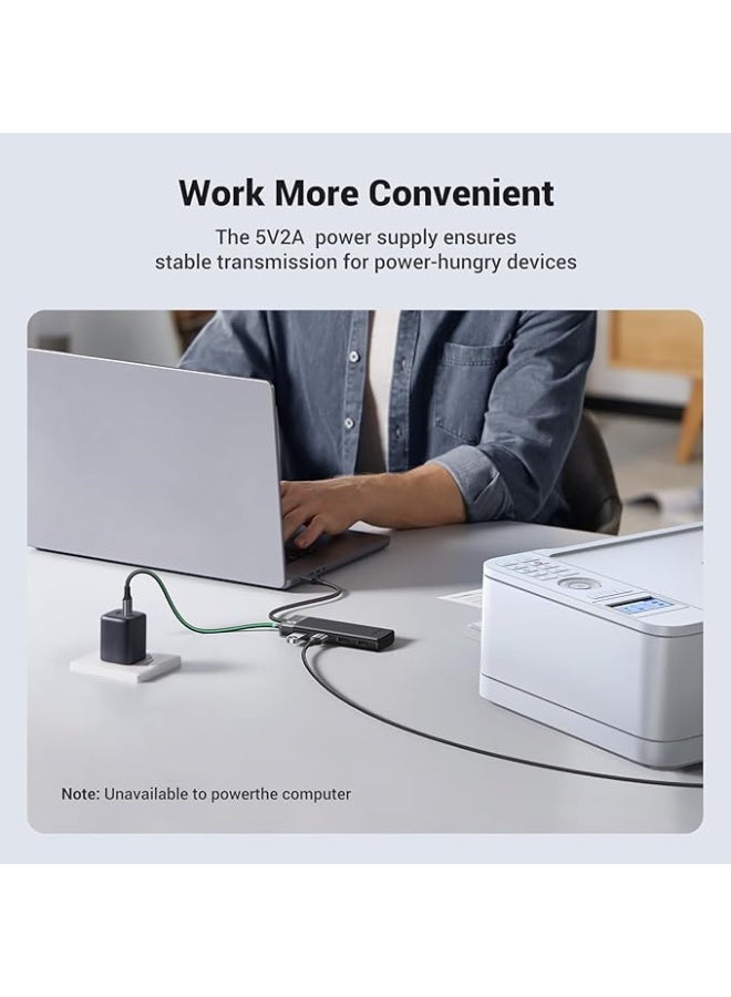 يو جرين UGREEN 15548 4-Port USB 3.0 Hub with 5Gbps High Speed ​​Data Transfer and Power Supply for PC, Laptop, Flash Drive, Portable HDD, Windows - Image 5