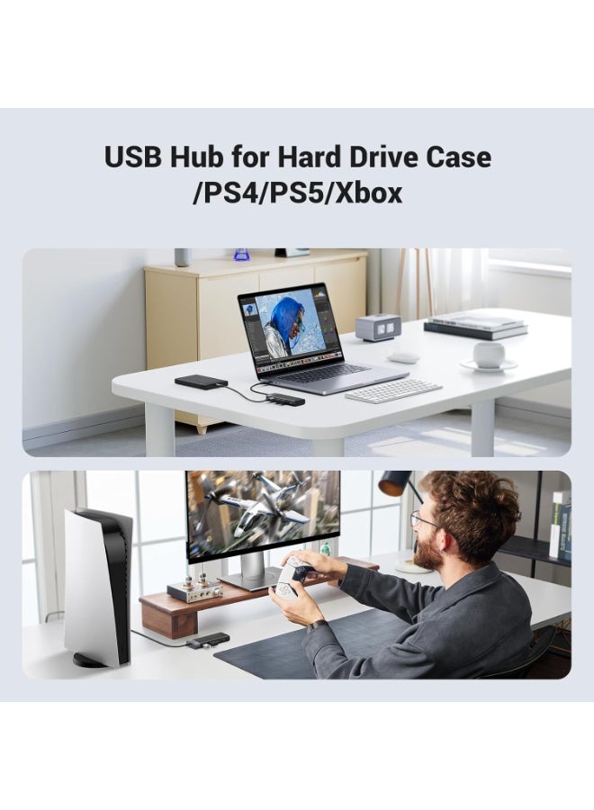 يو جرين UGREEN 15548 4-Port USB 3.0 Hub with 5Gbps High Speed ​​Data Transfer and Power Supply for PC, Laptop, Flash Drive, Portable HDD, Windows - Image 2