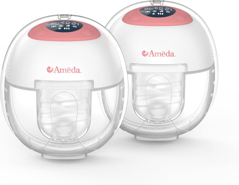 Ameda مضخة الثدي القابلة للارتداء أمدة جلو مضخة الرضاعة القابلة للارتداء مضخة كهربائية محمولة بدون استخدام اليدين من الدرجة الطبية لأساسيات الرضاعة الطبيعية أساسيات تغذية الأطفال - Image 1