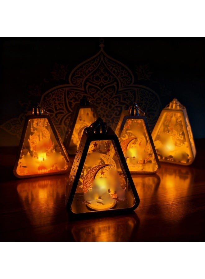 أضواء فوانيس رمضان، فوانيس رمضان المصغرة، زخارف رمضان الجديدة للمنزل، هدايا رمضان للأطفال، شنق فوانيس شمعة لديكور مائدة عيد رمضان - Image 3
