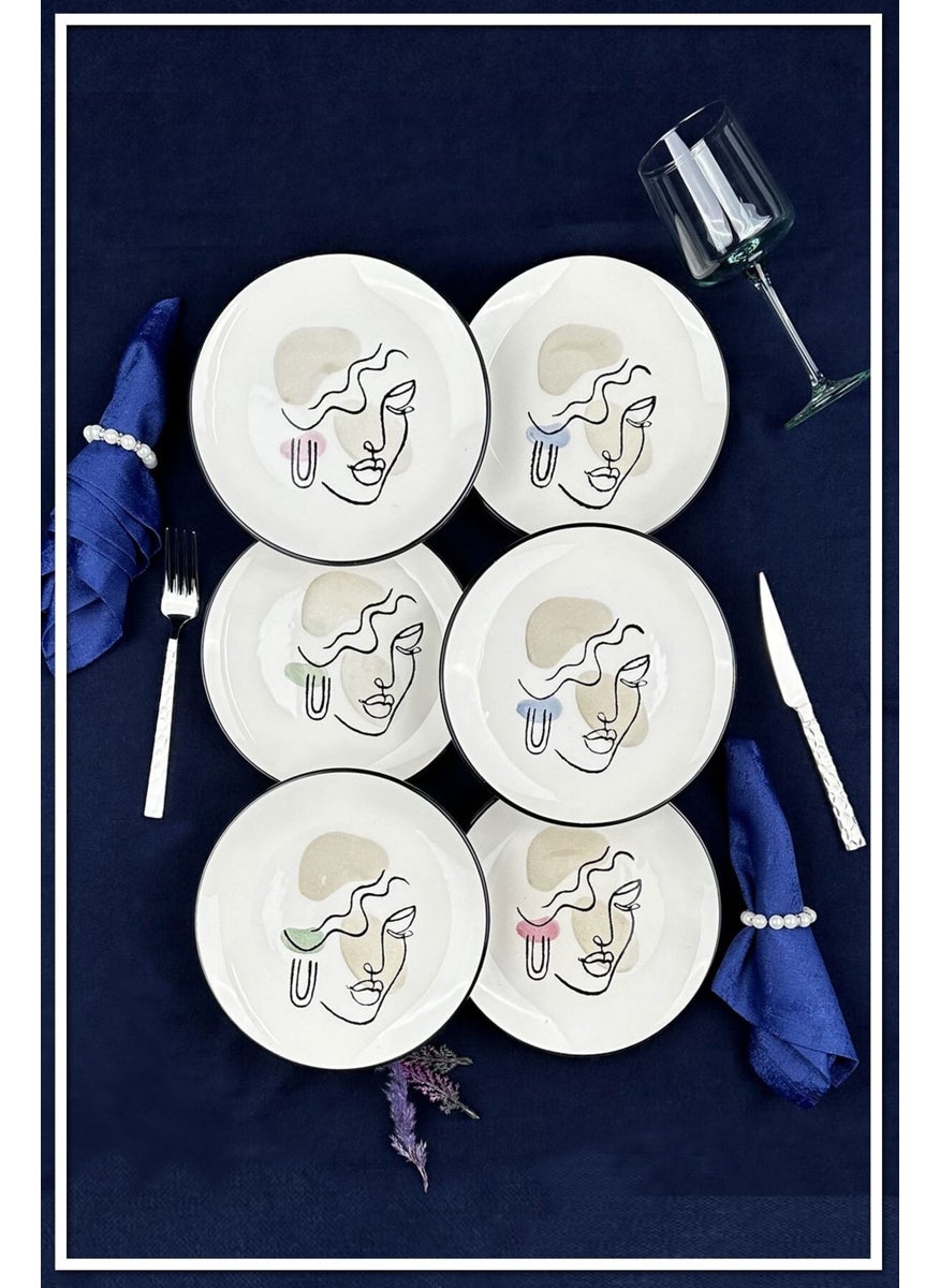 Hazarpazar Cake Plate Handmade Ceramic Serving Set of 6  - Image 1