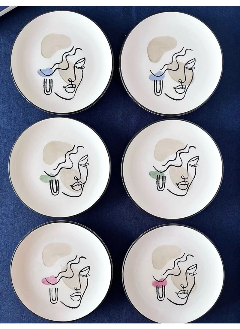 Hazarpazar Cake Plate Handmade Ceramic Serving Set of 6  - Image 2