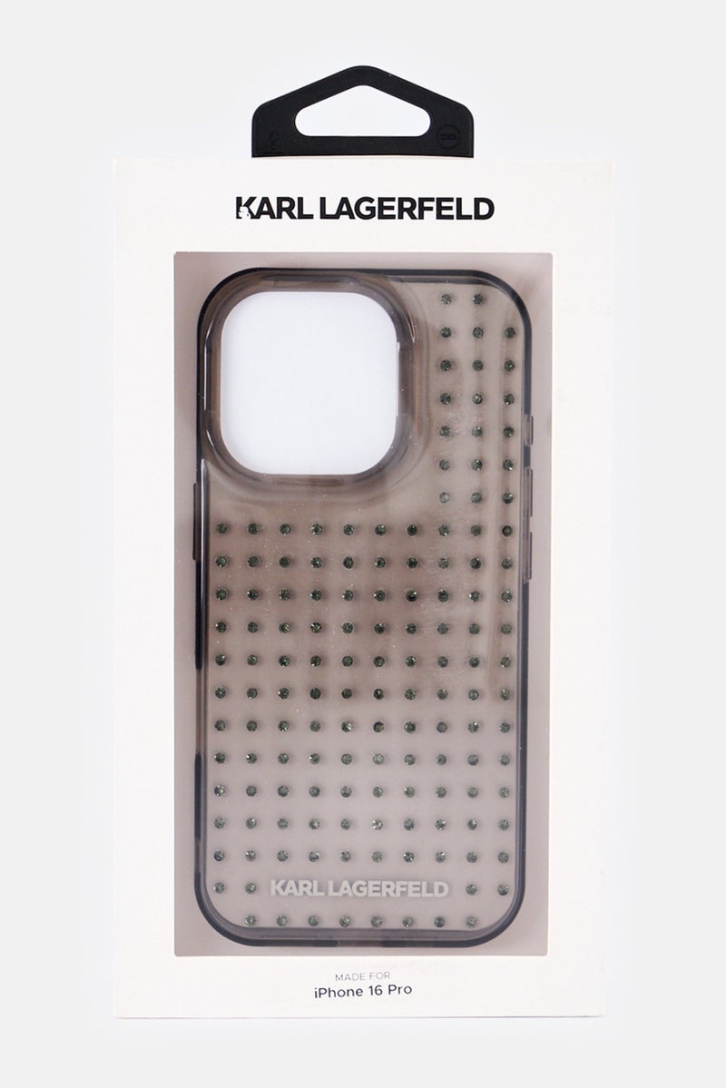 Karl Lagerfeld iPhone 16 Pro Metallic Protective Case, Black - Image 2