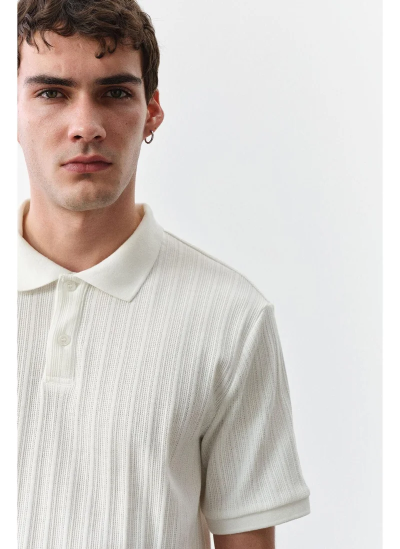 H&M Slim Fit Textured jersey polo shirt