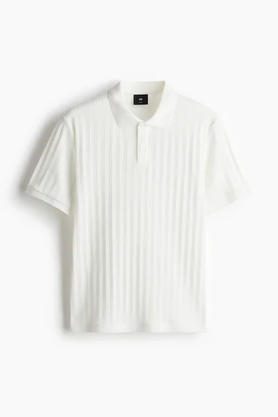 اتش اند ام تيشيرت بولو بقصة ضيقة من نسيج جيرسي مزخرف