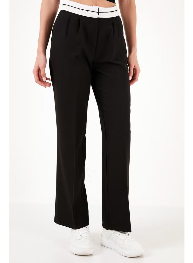 Lela High Waist Regular Fit Wide Leg Trousers Women's Trousers 611PL061 - Image 3