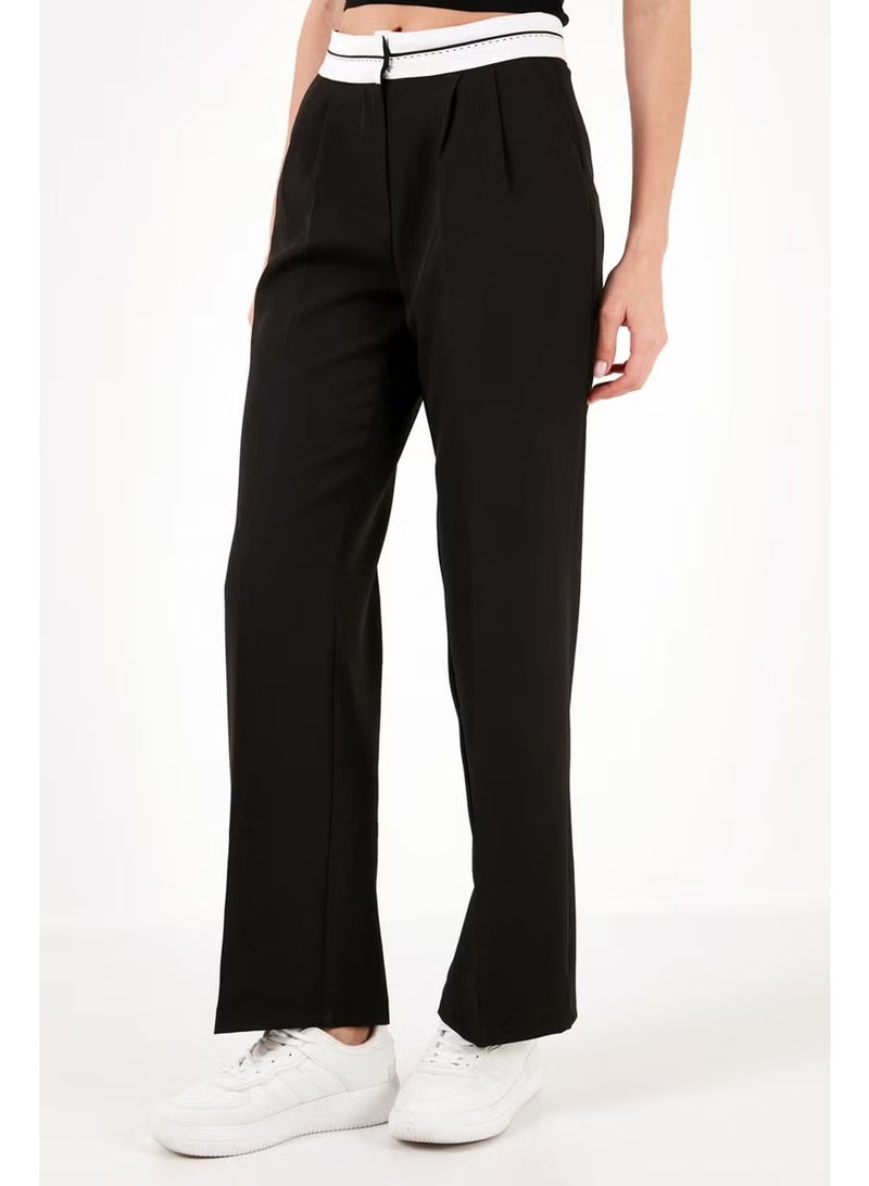 Lela High Waist Regular Fit Wide Leg Trousers Women's Trousers 611PL061 - Image 4