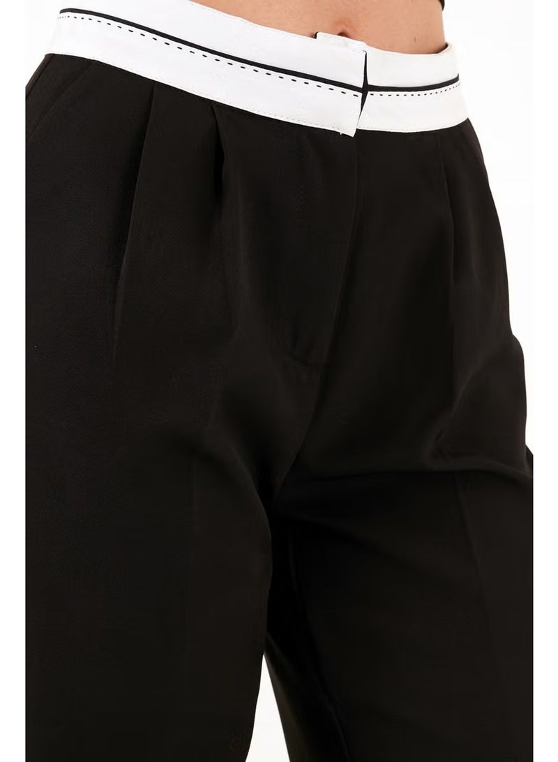 Lela High Waist Regular Fit Wide Leg Trousers Women's Trousers 611PL061 - Image 5