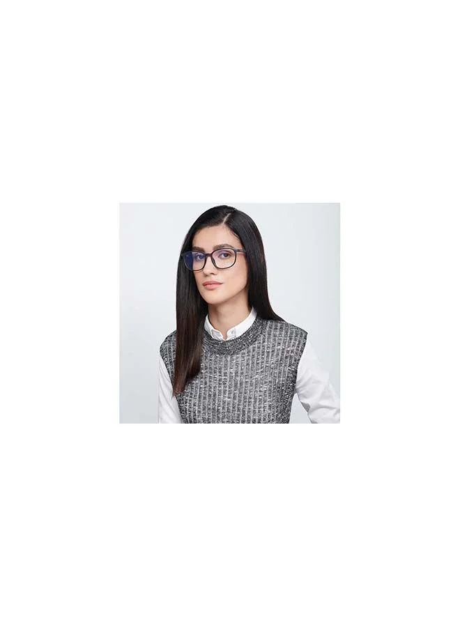 لينسكارت بلو نظارات كمبيوتر مستطيلة زرقاء مضادة للتوهج بدون طاقة بإطار كامل أسود  مم