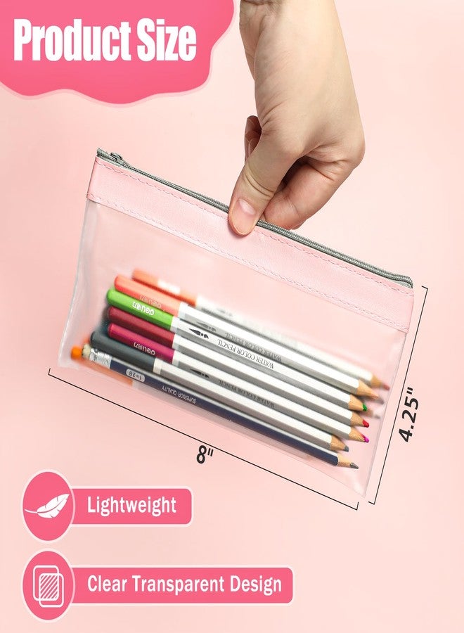 GoClimber 4 Pack Clear Pencil Pouch, Cute Pencil Case Pouch, Pencil Bag With Zipper for Kids, Teen Portable Pencil Pouch for School & Stationery Supplies - Image 2