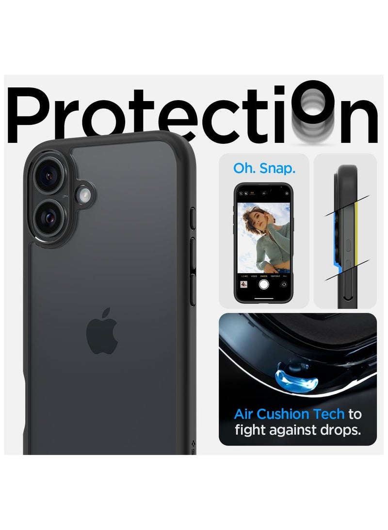 Spigen Ultra Hybrid iPhone 16 Case Cover (2024) - Matte Black - Image 5