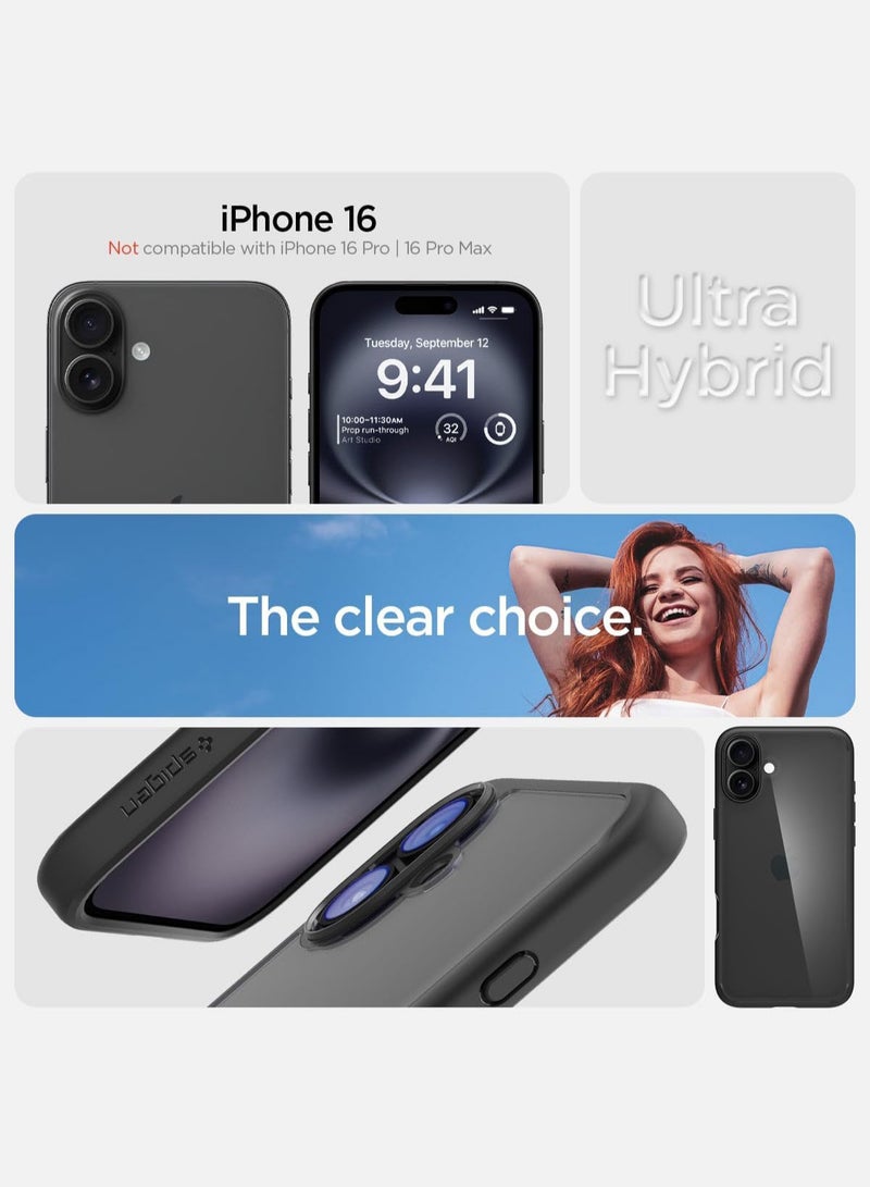 Spigen Ultra Hybrid iPhone 16 Case Cover (2024) - Matte Black - Image 2