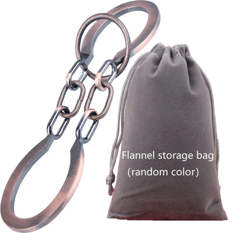 SHUYUE Classical Metal Horseshoe Puzzle Traditional Brain Teaser Puzzles Jigsaw Toy (Bronze, Normal) - Image 1