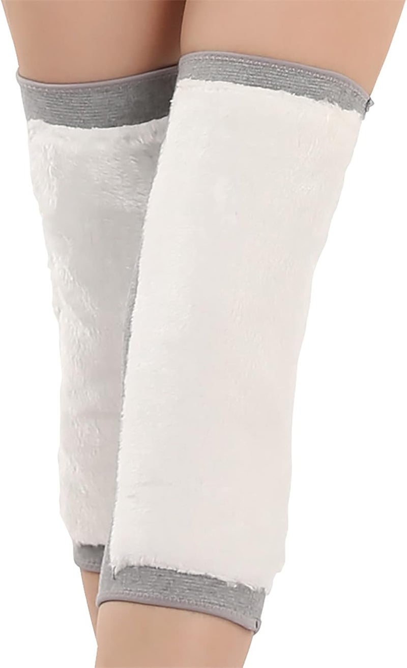 JUMISEE 1 Pair Men Women Warm Fleece Lined Knee Pad Sleeve Leg Warmer Cotton Thermal Knee Support for Arthritis Pain Relief Yoga, XL - Image 1