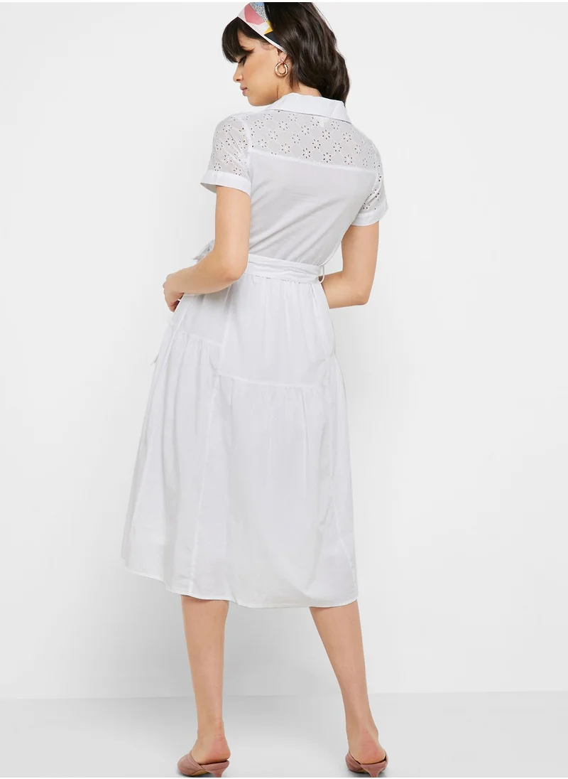 KOTON Belted Short Sleeve Dress