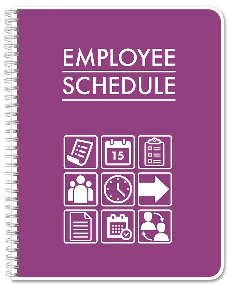 BookFactory Employee Work Schedule Planner/Business Employee Schedule Tracking Notebook/Journal/Log Book - 120 Pages, 8.5'' x 11'' (Made in USA)