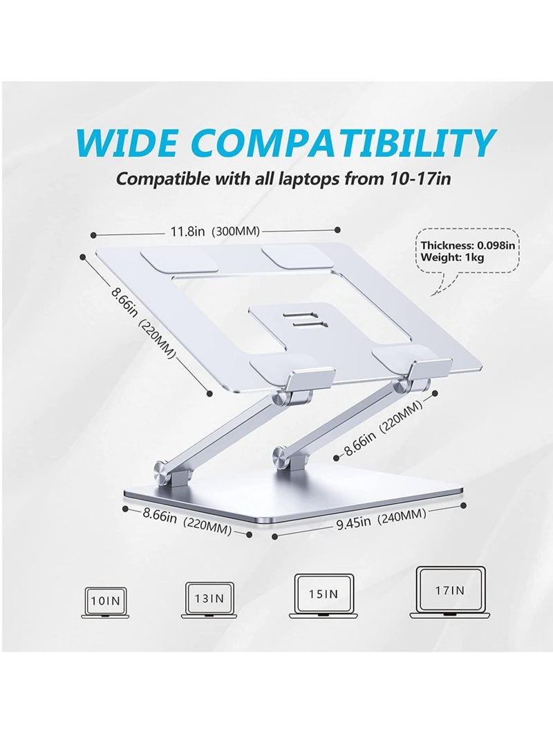 Laptop Stand, Adjustable Ergonomic Laptop Holder, Aluminium Alloy Notebook Stand with Heat-Vent, Portable Anti-Slip Computer Stand Compatible with MacBook Pro/Air - Image 3