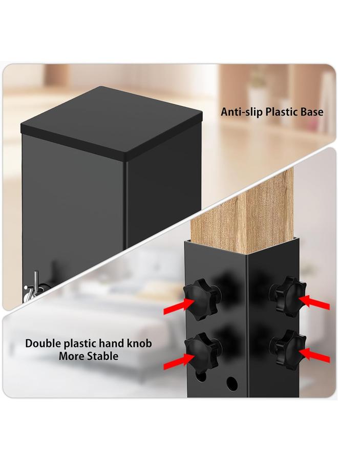 2025 Up Grade 4 Pack Carbon Steel Dorm Bed Riser 3.15" Diameter Metal Bed Riser for Square Wooden Bed Frame, Table Adjustable to 3.2", 5.1", 8.1" or 11.2" Height (for Bed Leg 2.3-3.1") - Image 5