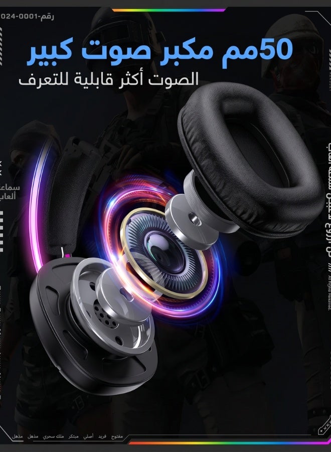 Professional Over-Ear Gaming Headset | Immersive Surround Sound & Dynamic Lighting - Image 3