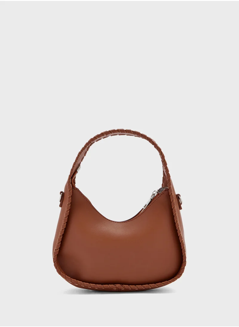 Ginger Stitch Detail Satchel Bag