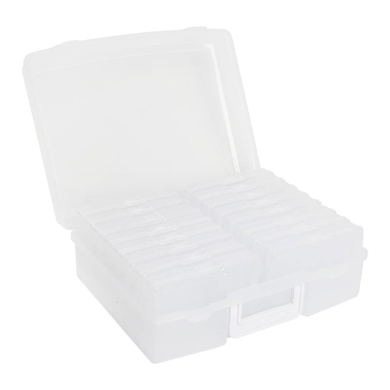 novelinks Transparent 4" x 6" Photo Cases and Clear Craft Keeper with Handle - 16 Inner Cases Plastic Storage Container Box (Clear) - Image 4