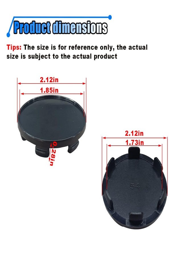 BDZMC 4PCS Wheel Center Cap, Snap-in Plastic Rim Center Hub Caps Cover, 2.12 '' (54mm) Outer Diameter, 1.85 '' (47mm) Inner Diameter, Car Accessories for Car, Truck, SUV (Black) - Image 2