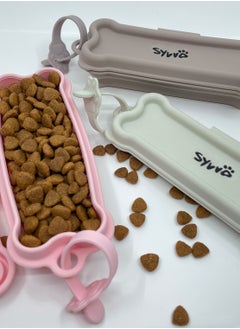 SYVVO Syvvo Bone Shaped Pet Portable Feeder - Grey  - Image 2