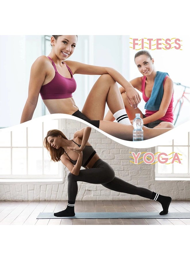 ShebSheb 3 Pairs Yoga Socks For Women，Non Slip Socks Pilates Socks For Yoga,Pilates， Ballet, Dance, Workout, Hospital  - Image 4