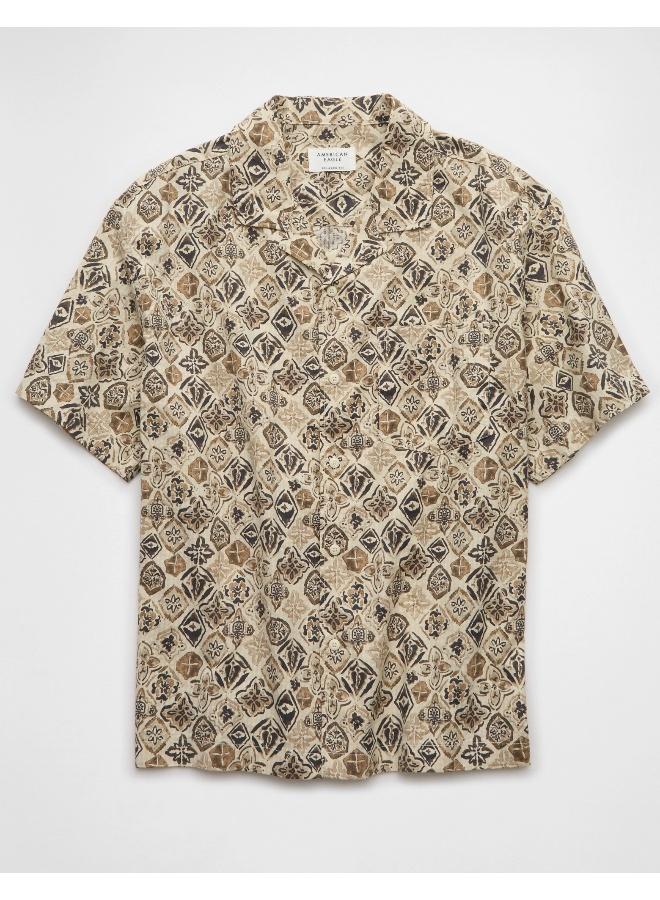 American Eagle AE Printed Button-Up Poolside Shirt  - Image 4