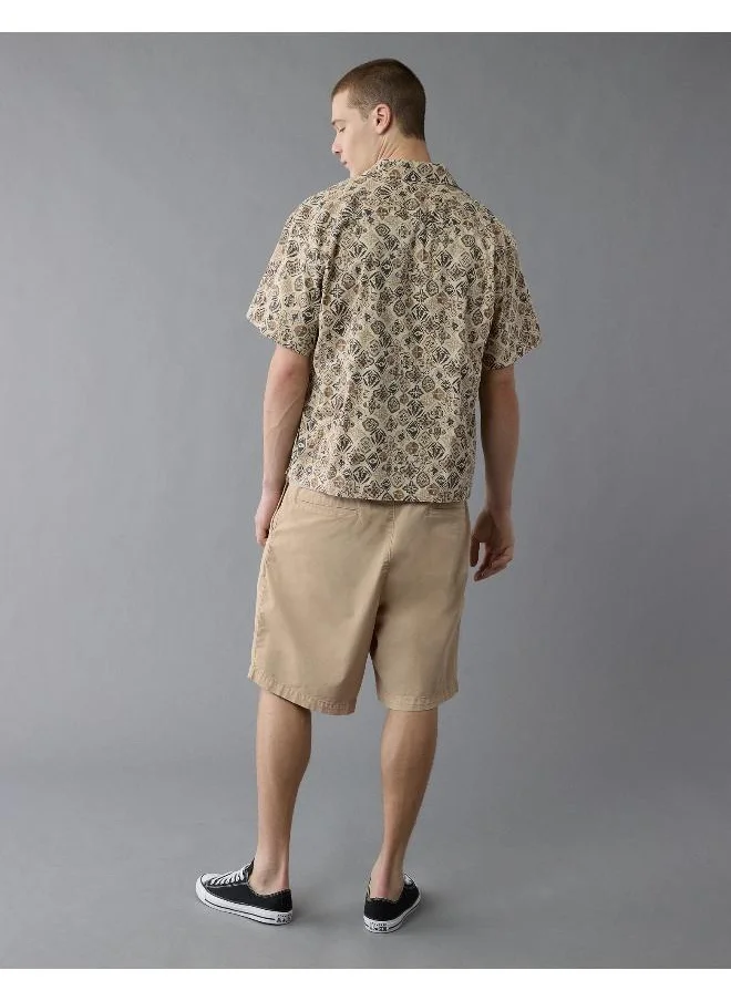 American Eagle AE Printed Button-Up Poolside Shirt