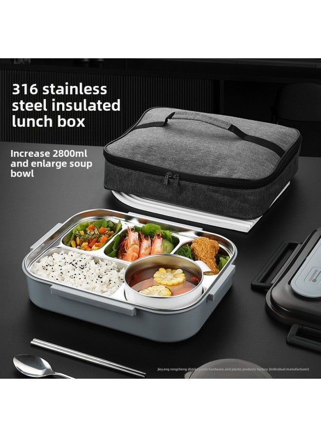316 Stainless Steel Lunch Box Food Grade Work Special Lunch Box Sealed Work Student Microwave Large Lunch Box-Specifications:(black) 316 Stainless Steel Lunch Box  - Image 3