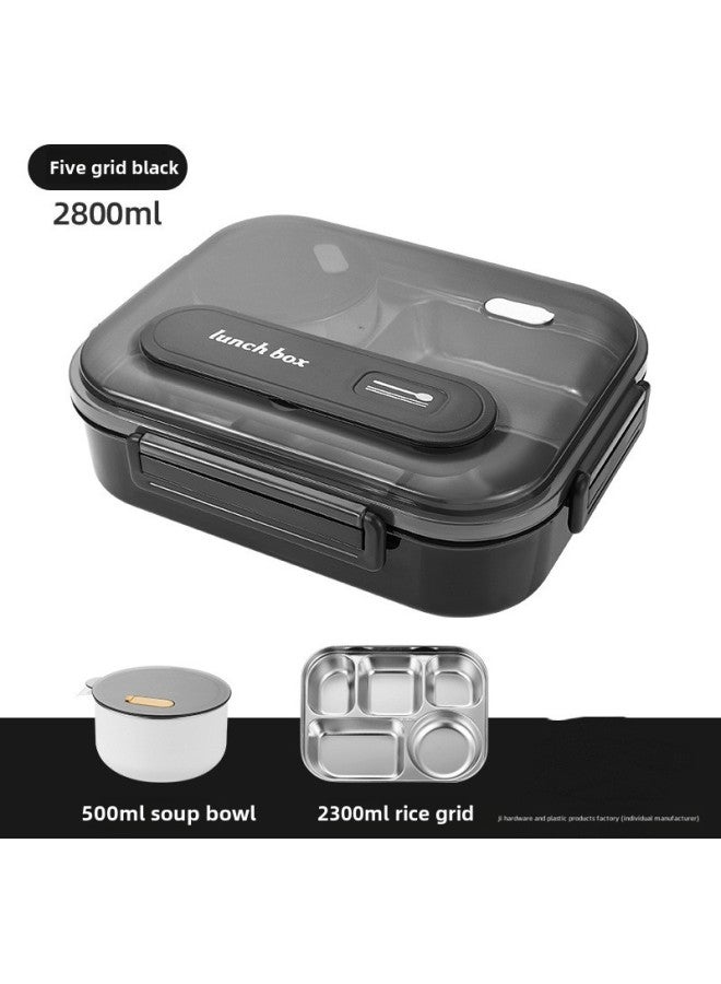 316 Stainless Steel Lunch Box Food Grade Work Special Lunch Box Sealed Work Student Microwave Large Lunch Box-Specifications:(black) 316 Stainless Steel Lunch Box  - Image 1