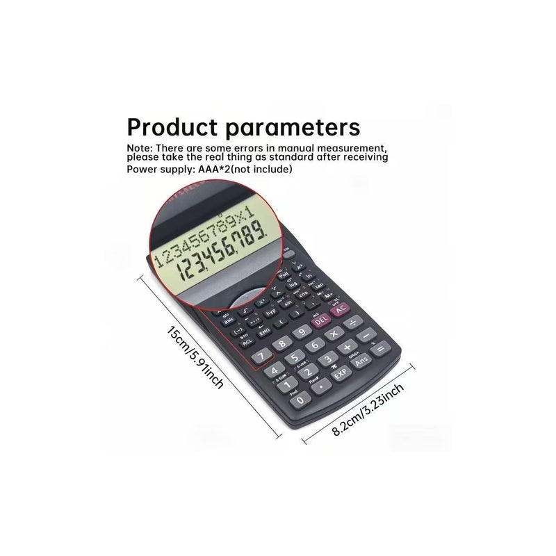 Multifunctional Scientific Calculator With 11 Digit HD Large Screen Black Random Soccer Stickers For Student Exam Study School - Image 3