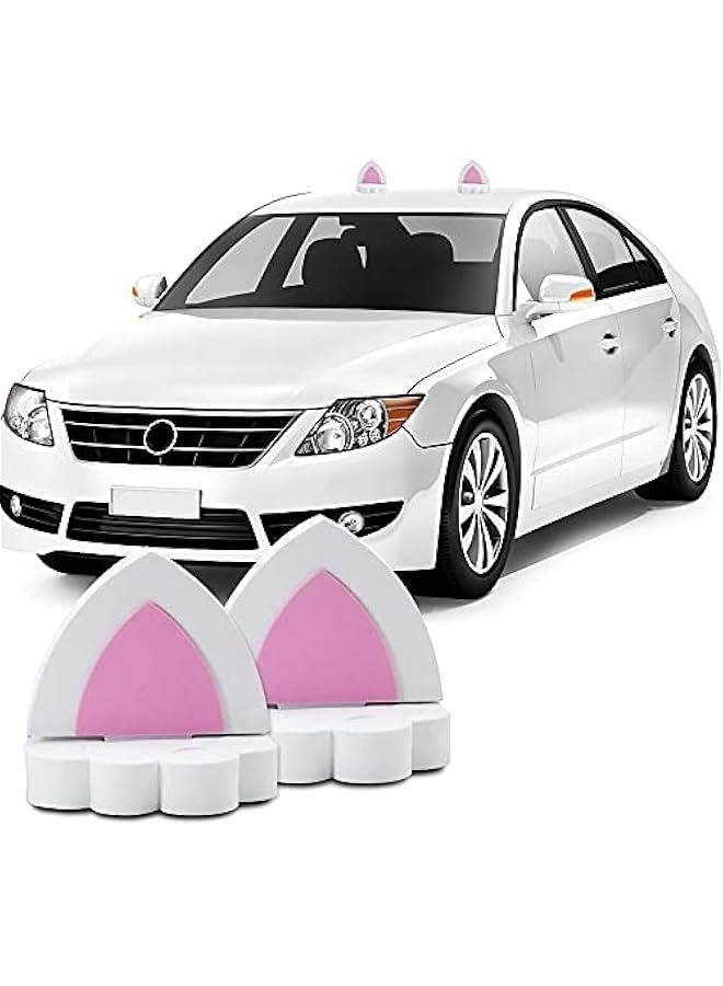 Pair of Cat Ears Car Roof Refit Styling EVA Foam 3D Sticker (White) - Image 1