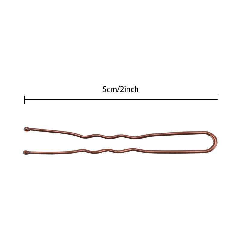 Tbestmax 300 Bun Hair Bobby Pins U Shaped Pin Hair Grips to Clip Ballet Hair Net for Women 5 CM/2 Inch Brown - Image 3