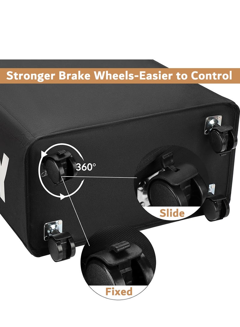 Laundry Basket, Laundry Hamper with Wheels, Collapsible Laundry Hamper for Bedroom, Bathroom, Living Room(Black) - Image 3