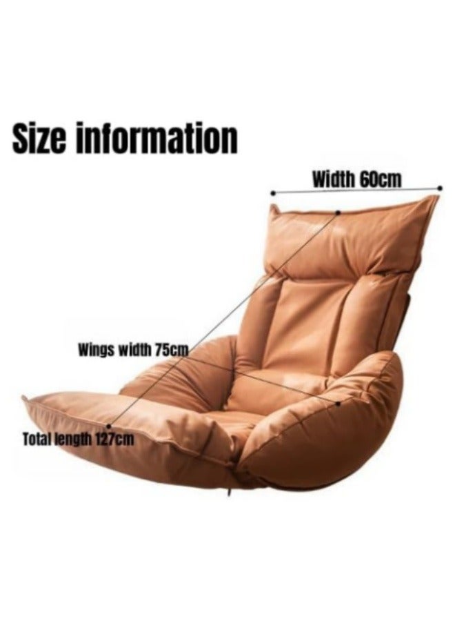 كرسي صالة للأريكة في الأماكن المغلقة مع دعم خلفي للبالغين، كرسي قابل للتعديل بزاوية 14 زاوية، كرسي قابل للطي على الأرض (رمادي) - Image 2