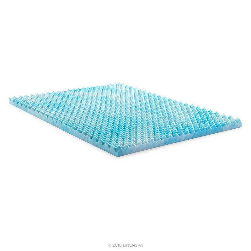 Linenspa 3 Inch Convoluted Gel Swirl Memory Foam Mattress Topper - Promotes Airflow - Relieves Pressure Points - Twin - Image 4