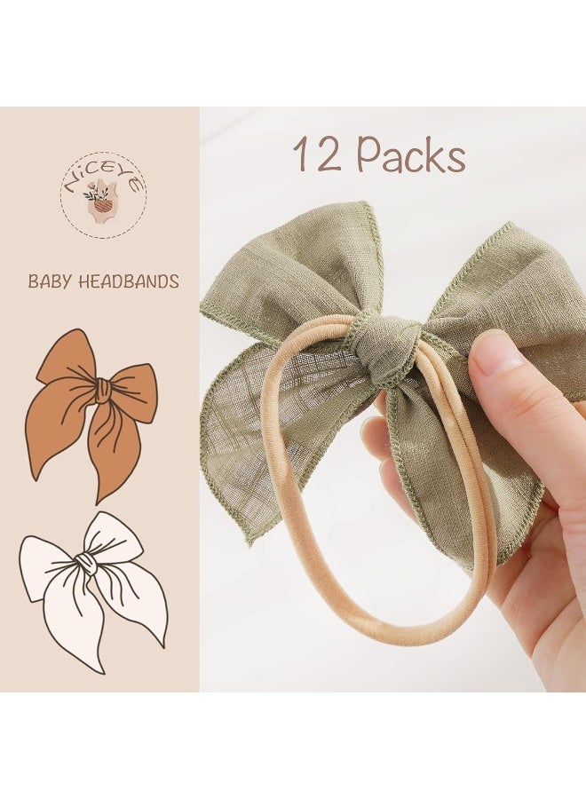 Niceye 15 PCS Big Bows Baby Nylon Headbands Hairbands Hair Bows Elastics for Baby Girls Newborn Infant Toddler Child Hair Accessories - Image 2