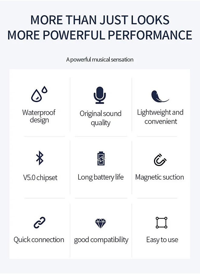 مي فازا - مكبر صوت بلوتوث لاسلكي - مكبر صوت صغير محمول مع بطارية - باس عميق - IPX6 مقاوم للماء - وظيفة مغناطيسية - يدعم بطاقة TF - Image 1