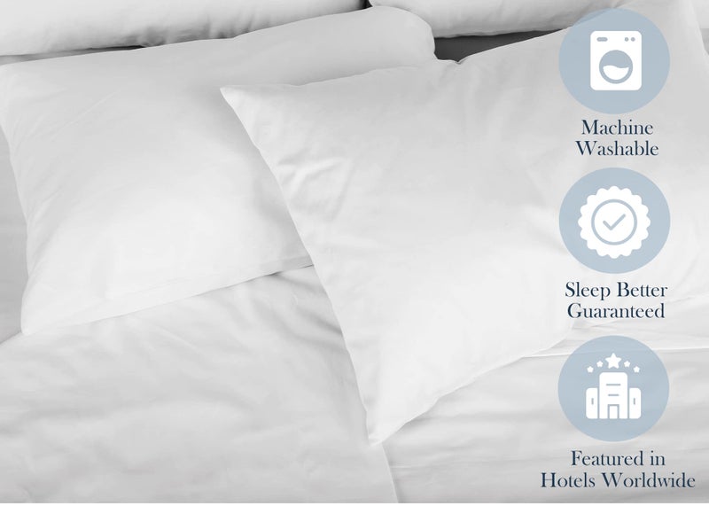 Pillowtex Feather/Down-Proof, 100% Cotton, Pillow Protector - Reduce Pokes with Hypoallergenic, Breathable, Machine Washable, Quiet, Soft Covers - Zippered Enclosure & Machine Washable (2, Standard) - Image 3