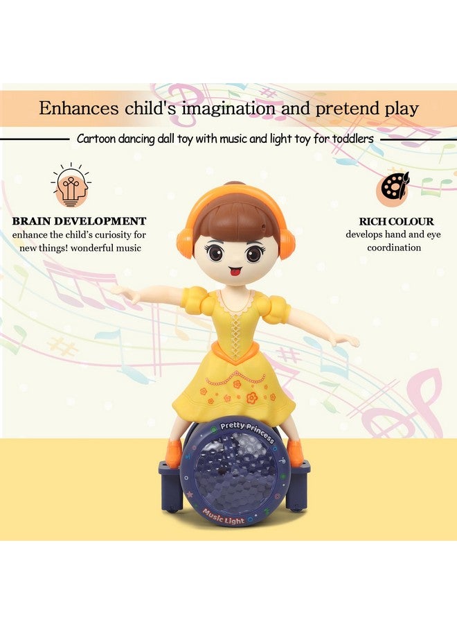 Goyal's 360° Rotating Musical Dance Study Girl Party All Night Toy with Attractive Multi Color Flashing Lights (Party Doll) - Image 2