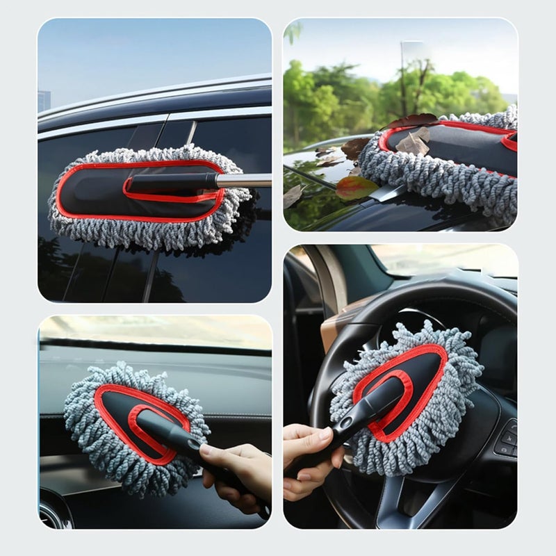 Car Washing Brush - 26-Inch Extendable Scrubber, Flexible Bristle Cleaner, Scratch-Free Auto Care Tool, Heavy Duty Detailing and Household Use | Portable for Dashboard, Seats, Exterior Wash - Image 3