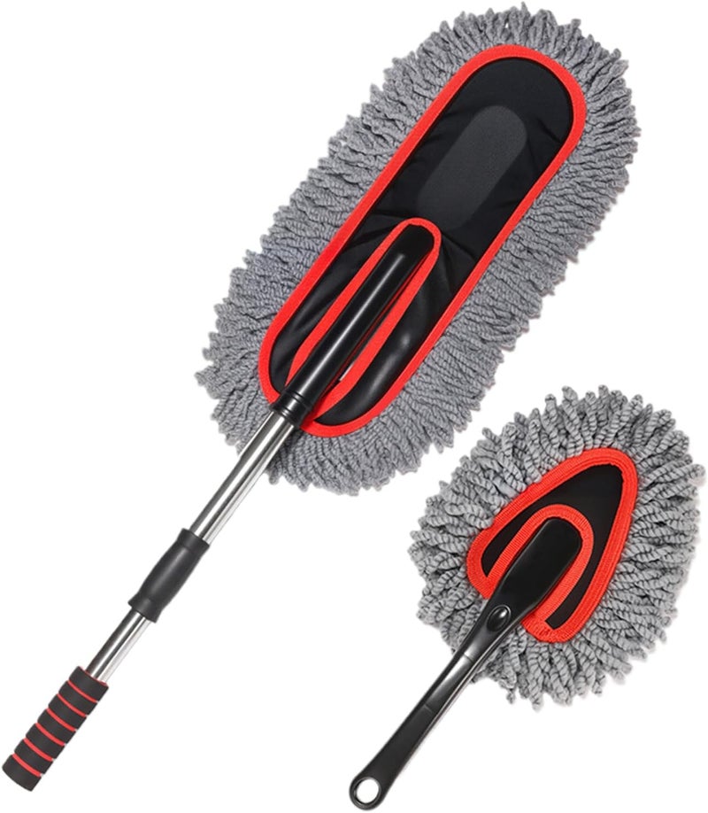 Car Washing Brush - 26-Inch Extendable Scrubber, Flexible Bristle Cleaner, Scratch-Free Auto Care Tool, Heavy Duty Detailing and Household Use | Portable for Dashboard, Seats, Exterior Wash - Image 1