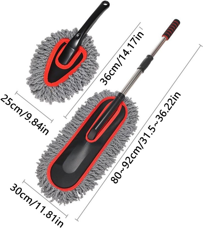 Car Washing Brush - 26-Inch Extendable Scrubber, Flexible Bristle Cleaner, Scratch-Free Auto Care Tool, Heavy Duty Detailing and Household Use | Portable for Dashboard, Seats, Exterior Wash - Image 4