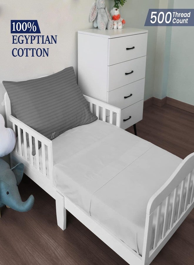 Ambition Home Pack of 2 Toddler Pillowcase with Zipper Closure, Small Pillow case 500 Thread Count 100% Soft & Cozy Egyptian Cotton Travel Pillow Cover 14x20 inches, Dark Grey Striped - Image 4