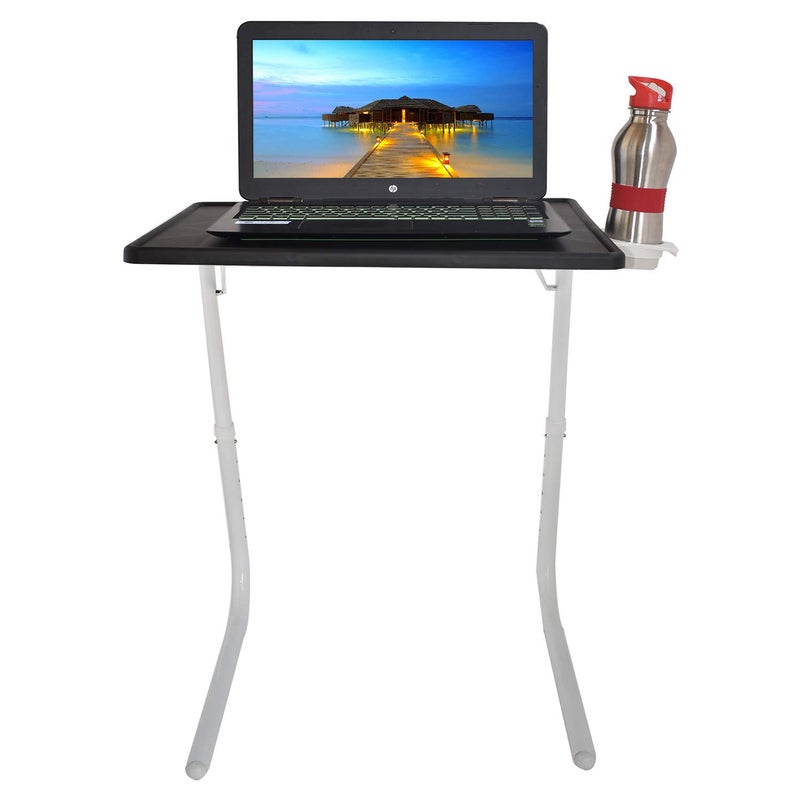 GRAPHITOS Table Multi Purpous Portable and Adjustable Utility Table with Cup Holder for LaptopStudyEating with V Shape Mobile Stand Color May be Vary - Image 2